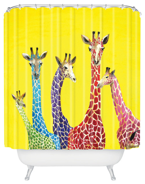 Clara Nilles Jellybean Giraffes Shower Curtain Contemporary