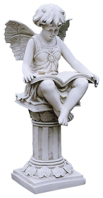 British Reading Fairy Statue - Traditional - Garden Statues And Yard Art - by XoticBrands Home Decor