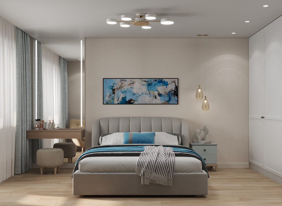 Интерьер квартиры с синими акцентами