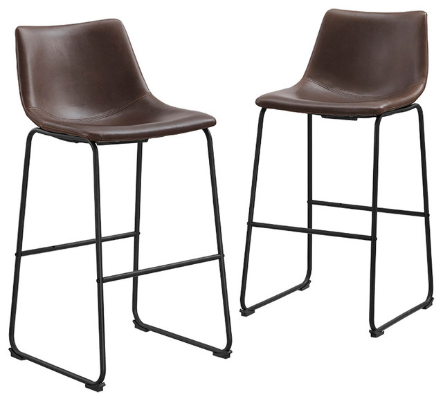 Faux Leather Bar Stools Set Of 2 And Bentley Bar Stools Set Of 2 Brown And
