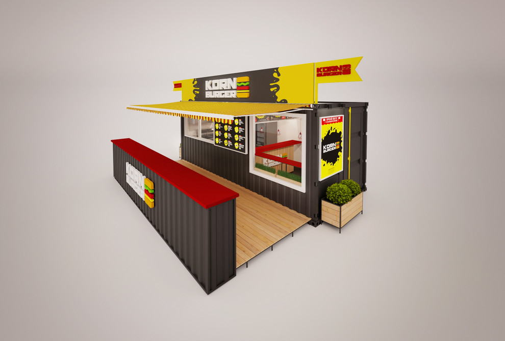 Дизайн-проект ларека с фастфудом Korn Burger
