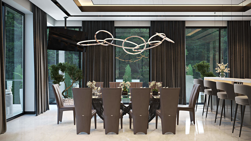 Transitional dining room photo in Edinburgh