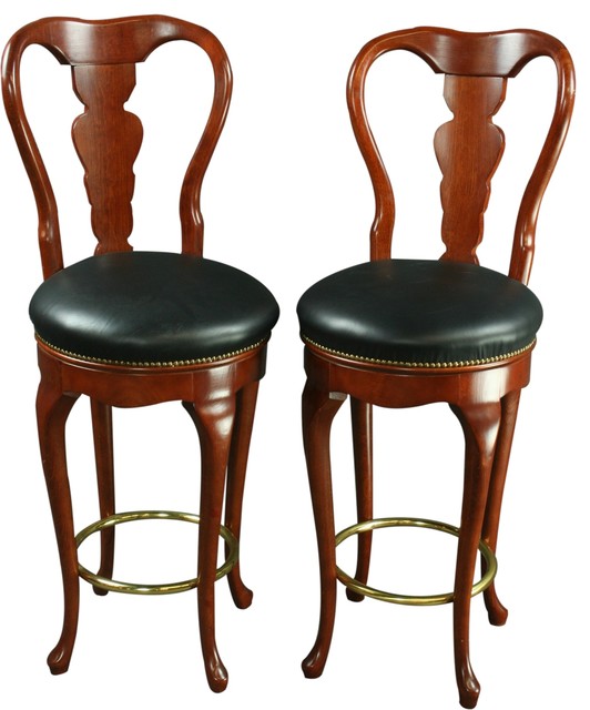 Consigned Queen Anne Bar Stools Set Of 2 Traditional Consigned Queen Anne Bar Stools Set Of 2 Traditional And Counter By Euroluxhome