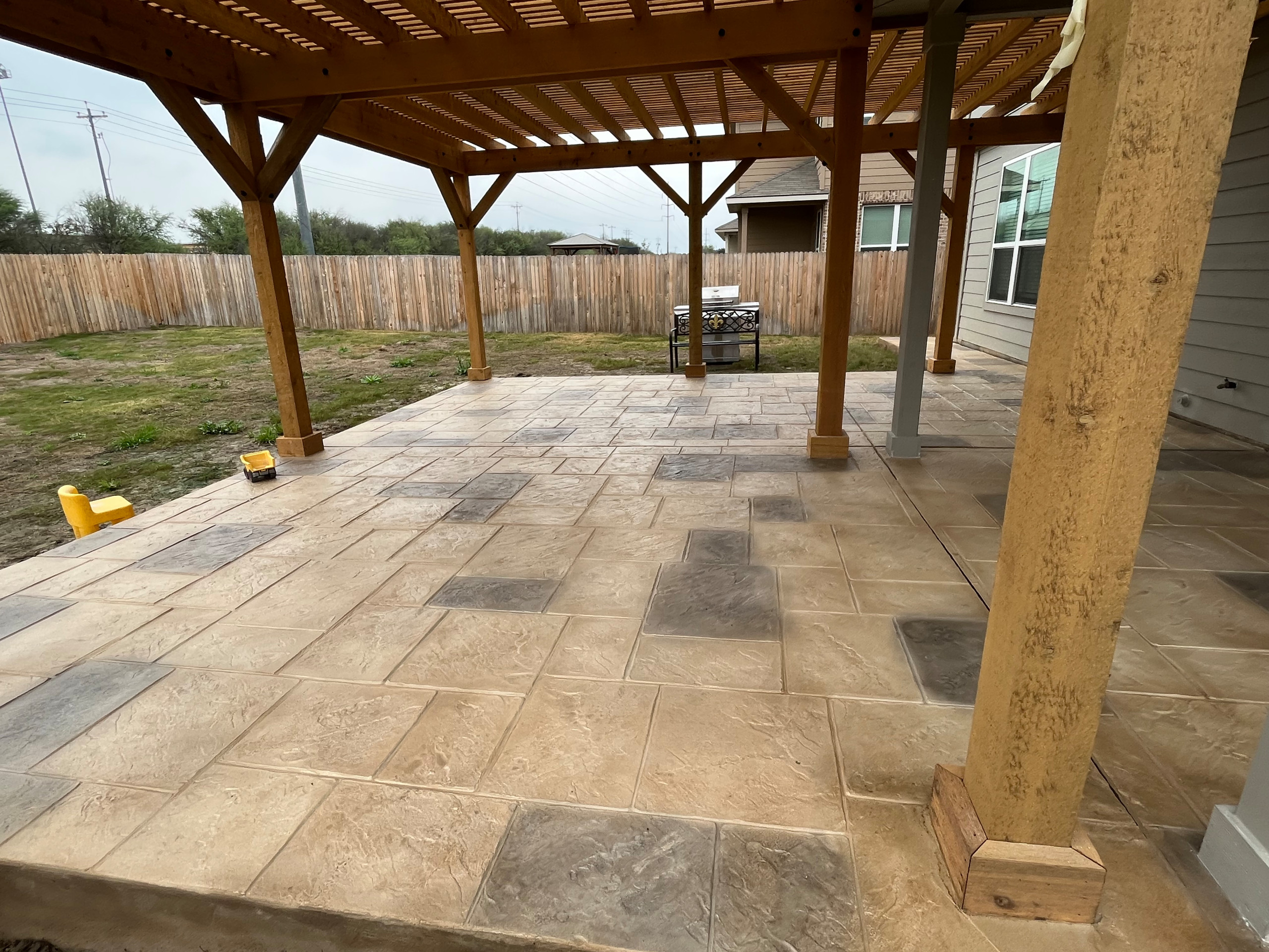Kennedy Pergola & Stamped Concrete