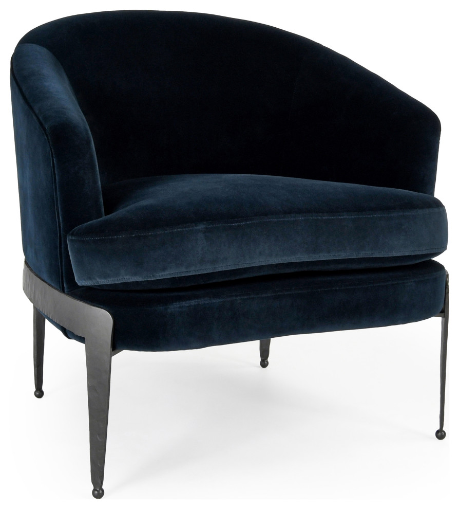 Ann Accent Chair Midnight Blue Midcentury Armchairs And Accent
