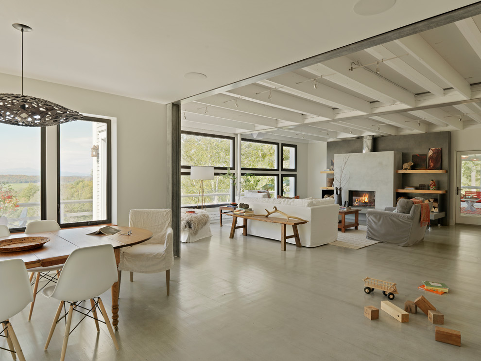 Living room - modern living room idea in Burlington