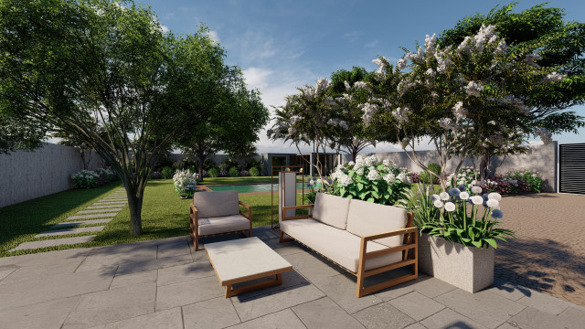 The white garden modern-garden