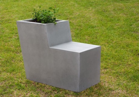 Bench With Backrest and Planter