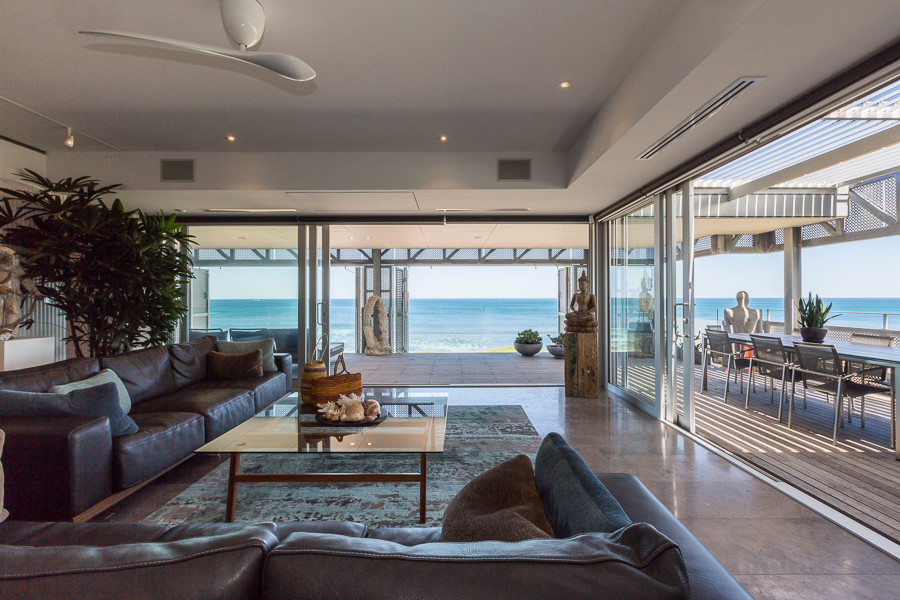 Inspiration for a beach style living room in Perth.