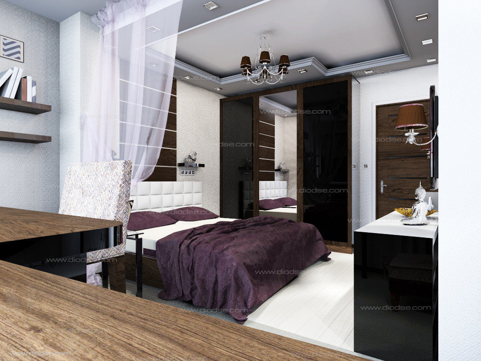 Спокойный интерьер спальной комнаты вдали от детской