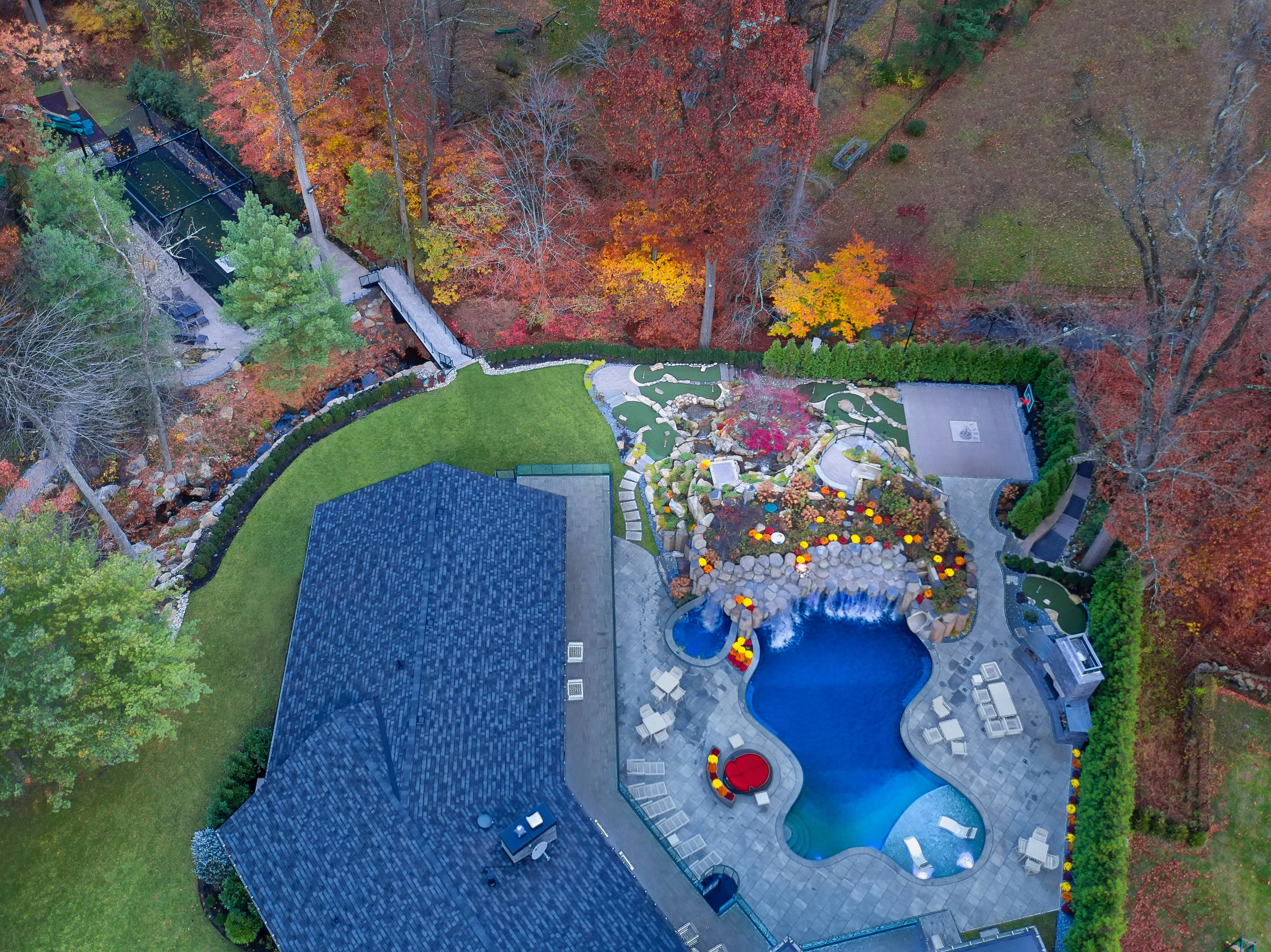 Backyard patio and lighting