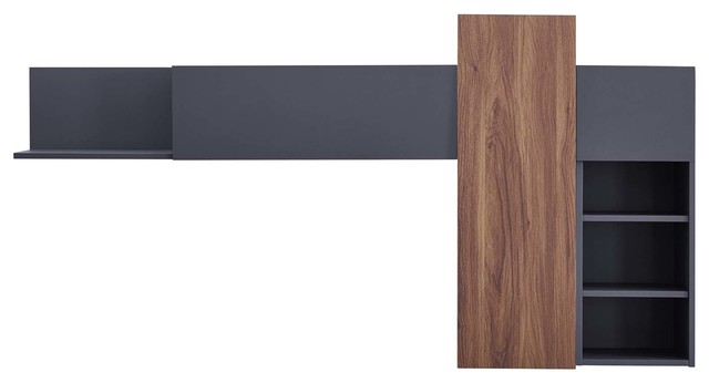 Scope Wall Mounted Shelves Walnut Gray