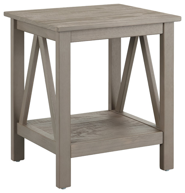 Titian End Table, Rustic Gray Beach Style Side Tables And End