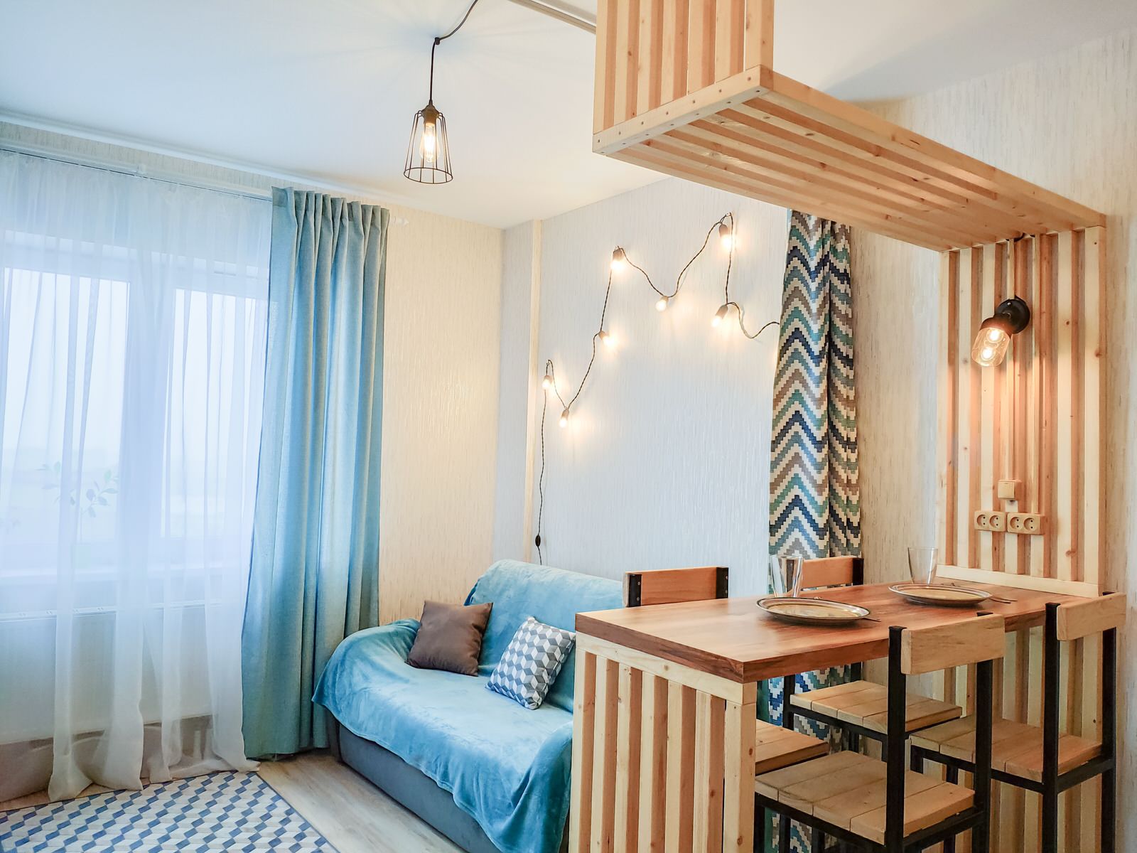 Бирюзовый полулофт