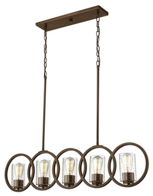 Millennium Lighting, 2355RBZ, Delano 5Light Island Rubbed Bronze
