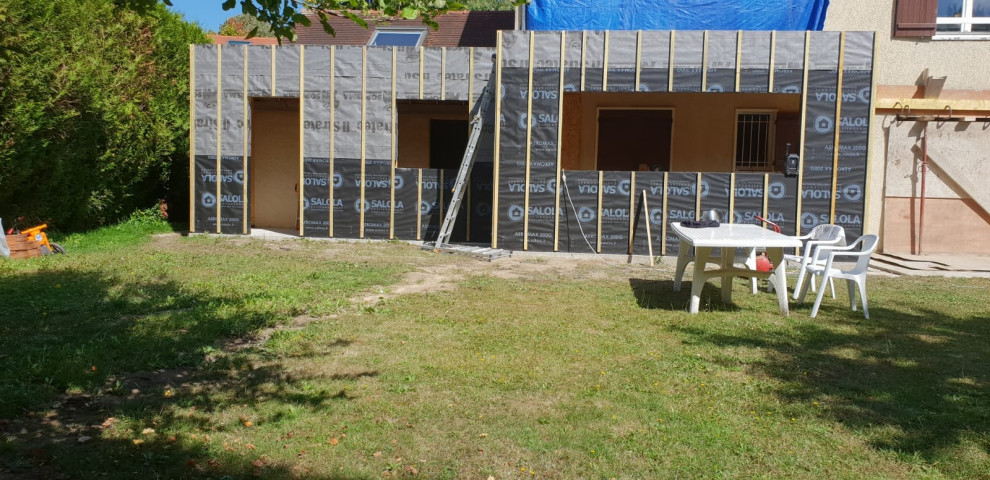 Extension en ossature bois d'une maison individuelle