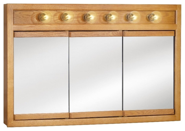 Richland 48-Inch Lighted Wood Medicine Cabinet in Nutmeg Oak