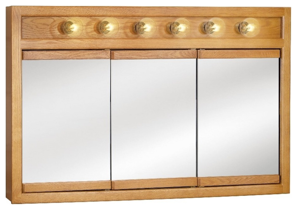 Richland 48Inch Lighted Wood Medicine in Nutmeg Oak