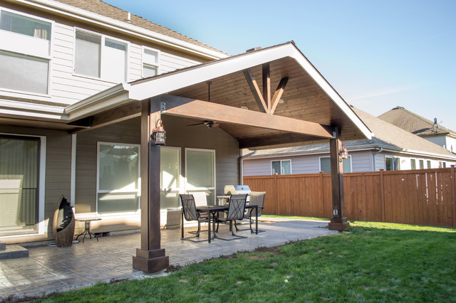 Albany Gable Patio Cover With Small Hipped Cover Traditional