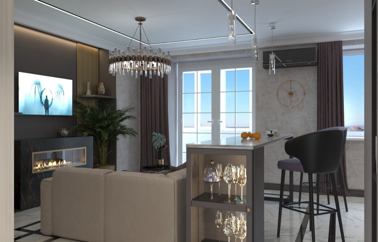 Дизайн преокт в ЖК Бартон 68м²