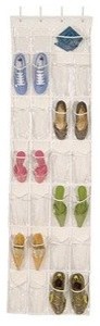 Clearly Visible 24-Pocket Over-The-Door Shoe Organizer