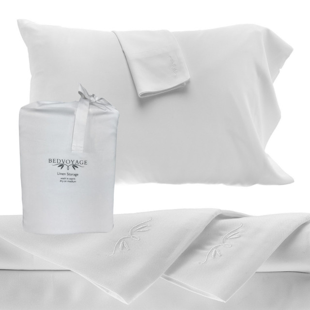 Bedvoyage Home Decorative Bedding Accessories Sheet Set, Full, White