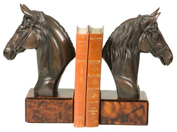 Large Horse Head Bookends - Traditional - Bookends - by Lodgeandcabins ...