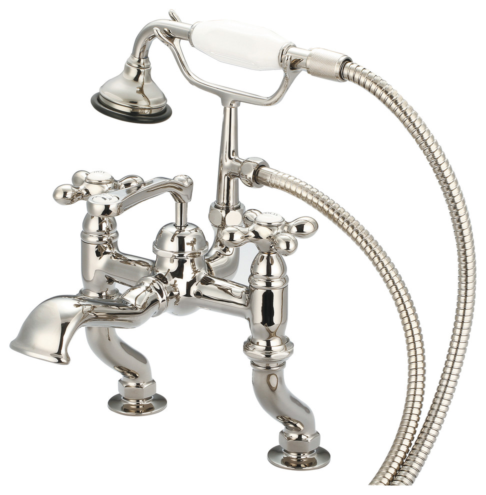 Vintage Classic Deck Mount Tub Faucet With Handshower Traditional