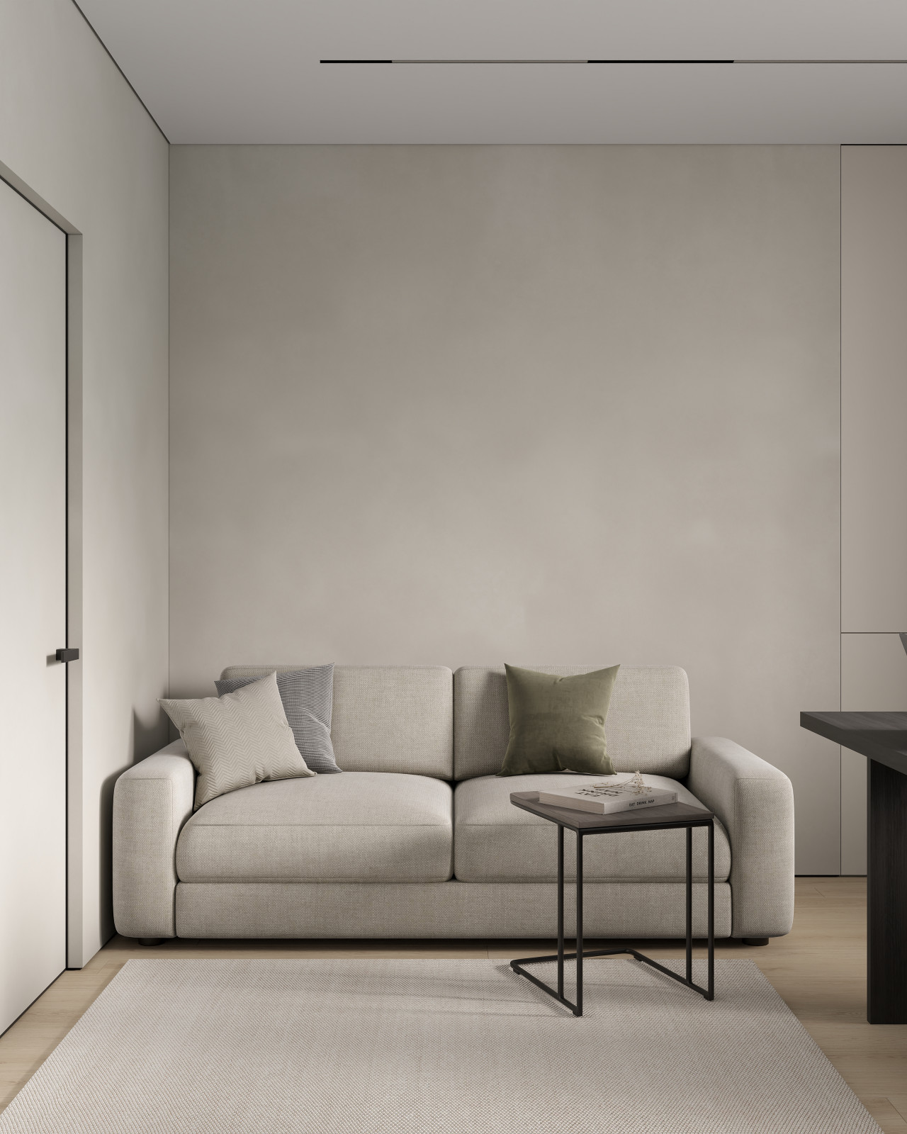 ЖК «Зенит», современный интерьер квартиры, построенный на контрастах