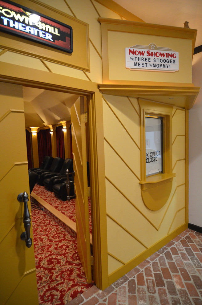 Home theater - eclectic home theater idea in Dallas