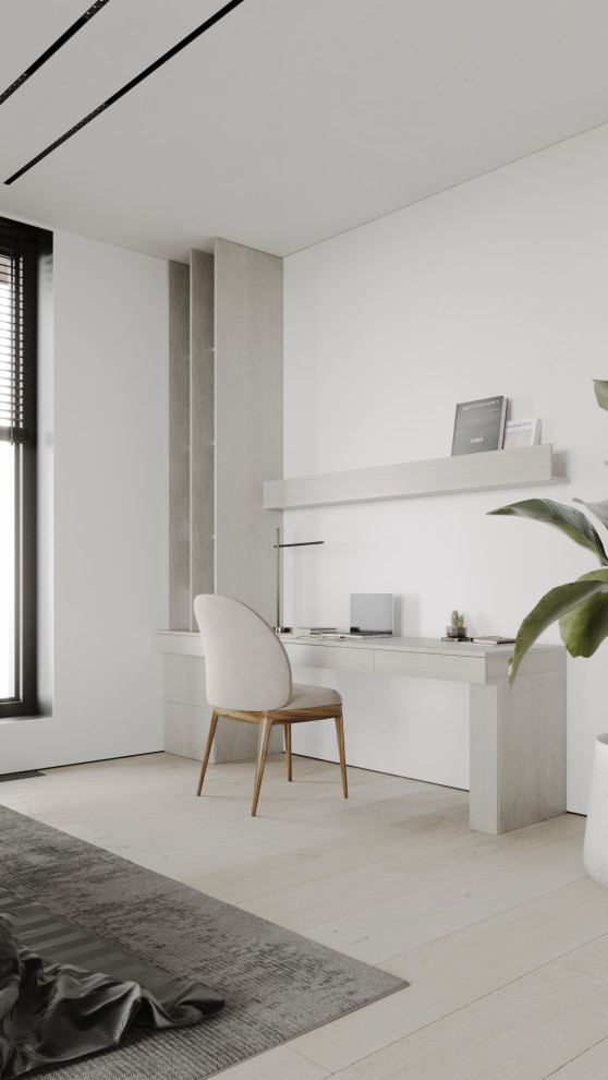 Дизайн спальни из проекта загородного дома The CUBE