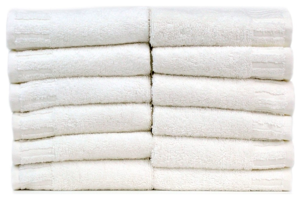 Piano Luxury Hotel and Spa Washcloths, Set of 12, White, Wash Cloth