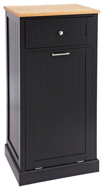 Microwave Cart And Garbage Hideaway Transitional Kitchen Islands Microwave Cart And Garbage Hideaway Black