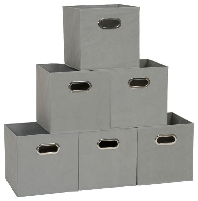 Fabric Storage Bins 6 Piece Set Transitional Storage Bins And Boxes