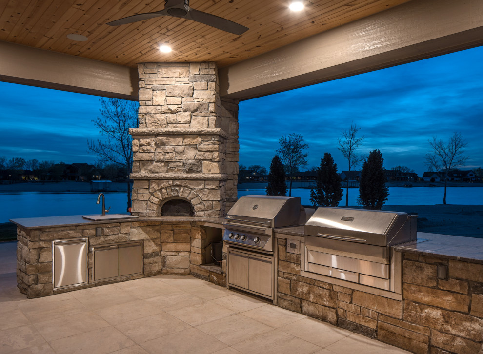 Lake Home Rustic Patio Omaha by Grace Homes Houzz