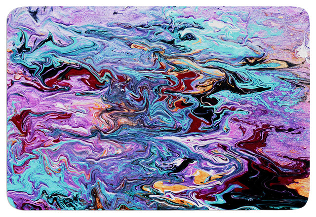 Claire Day Lola Purple Paint Memory Foam Bath Mat Contemporary Claire Day Lola Purple Paint Memory Foam Bath Mat