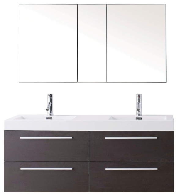 Finley 54" Double Bathroom Vanity Set, Wenge Modern Bathroom