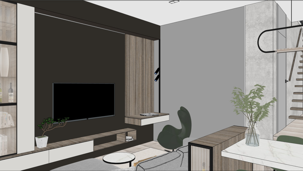 3д визуализация - гостиная