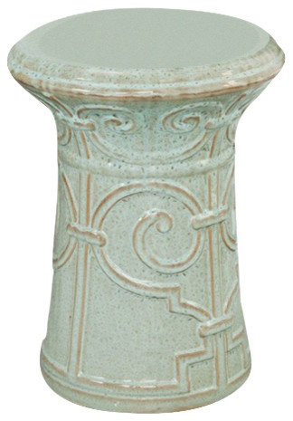 Safavieh Castle Gardens Collection Tao Blue And White Glazed Ceramic Garden Stool Decorative Stools Patio Lawn Kudosprs Com White Glazed Ceramic Garden Stool, Safavieh Tao Ceramic Decorative Garden Stool Blue And White