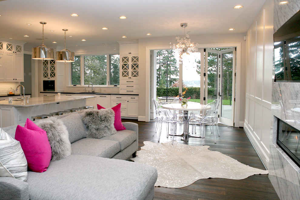 Inspiration for a transitional home design remodel in Seattle