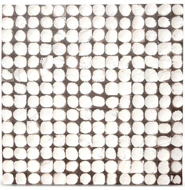 Jeffan White Patina Coconut Wall Tile (17"x17")