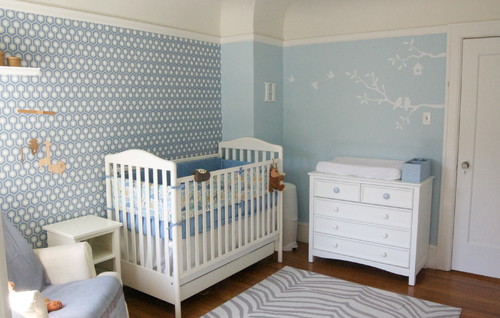 Blue nursery by Four Walls and a Roof