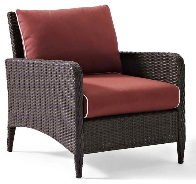 Crosley Furniture Kiawah Outdoor Wicker Arm Chair Tropical Outdoor