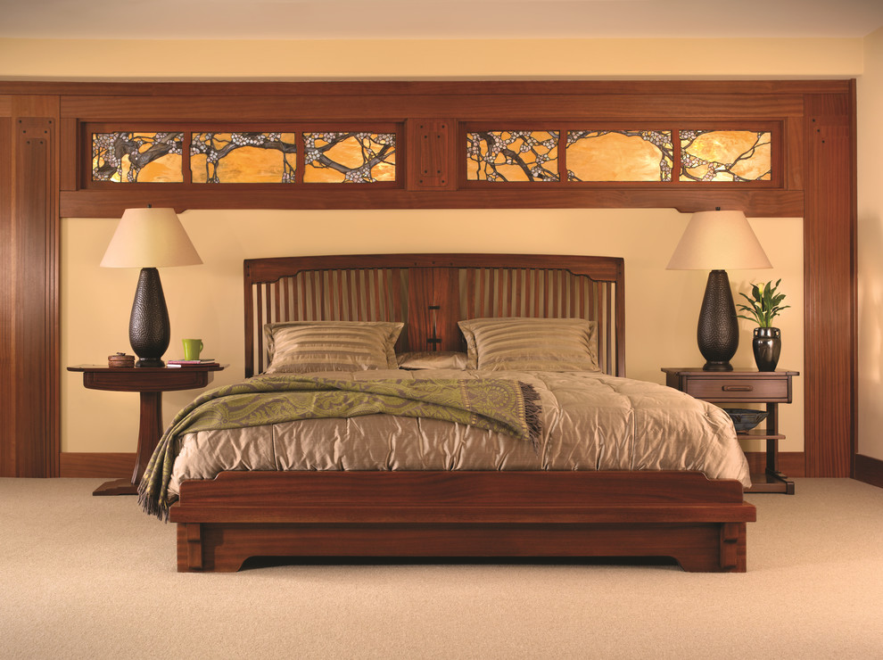 Example of an arts and crafts bedroom design in New York