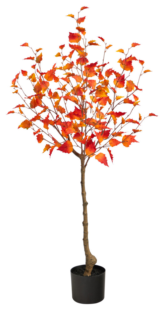 4' Fall Birch Artificial Autumn Tree Modern Artificial Plants And