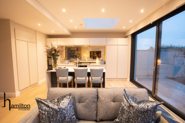 Floor to ceiling sliding doors eclectic-kitchen