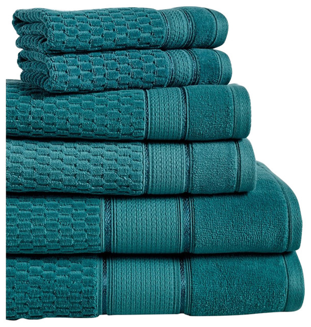 Royale 6-Piece 100% Turkish Cotton Bath Towel Set, Everglade