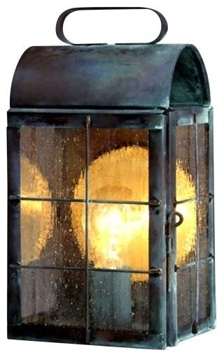 New Haven Colonial Copper Lantern Outdoor Wall Sconce Traditional New Haven Colonial Copper Lantern Outdoor Wall Sconce Antique Brass Medium 1