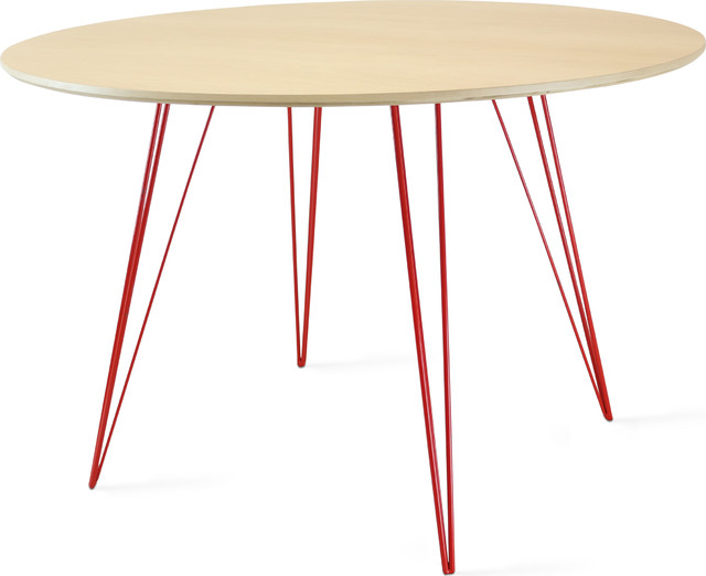 Williams Round Dining Table, Red Round Dining Table