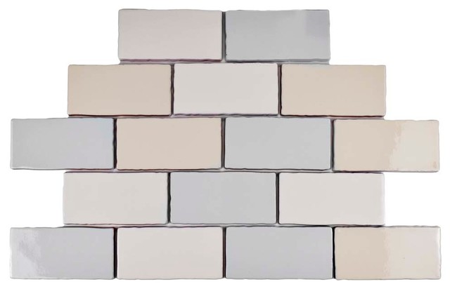Contemporary Wall Tile 3"x6" artic craquelle ceramic wall tiles, set of 32 - contemporary Contemporary Wall Tile 3"x6" artic craquelle ceramic wall tiles, set of 32 - contemporary